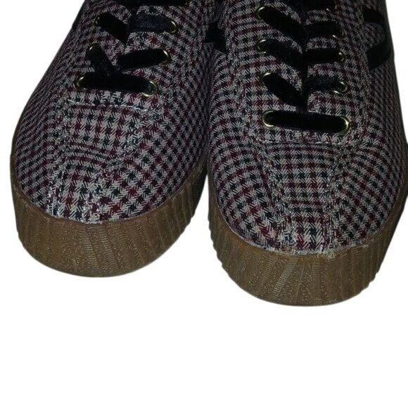 Tretorn Brown Gingham Plaid Platform Sneakers - Picture 4 of 7